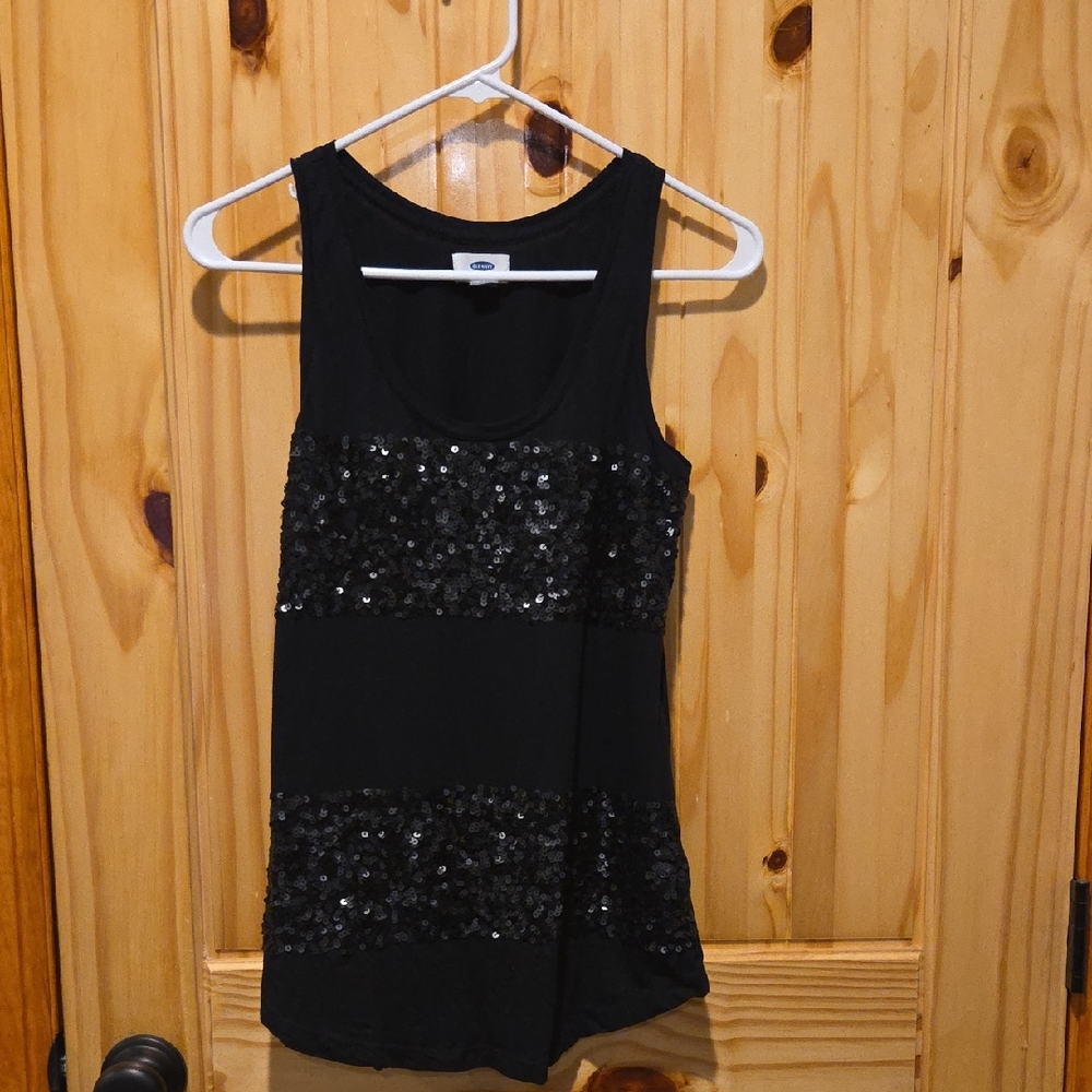 Old Navy Black Sequin Tank
